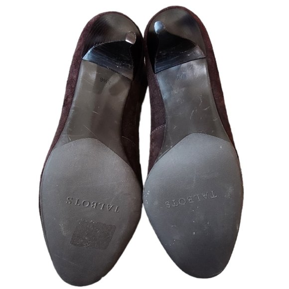 Talbots Brown Suede Heels Pump Women's Size 8.5B Like NEW - Picture 7 of 9